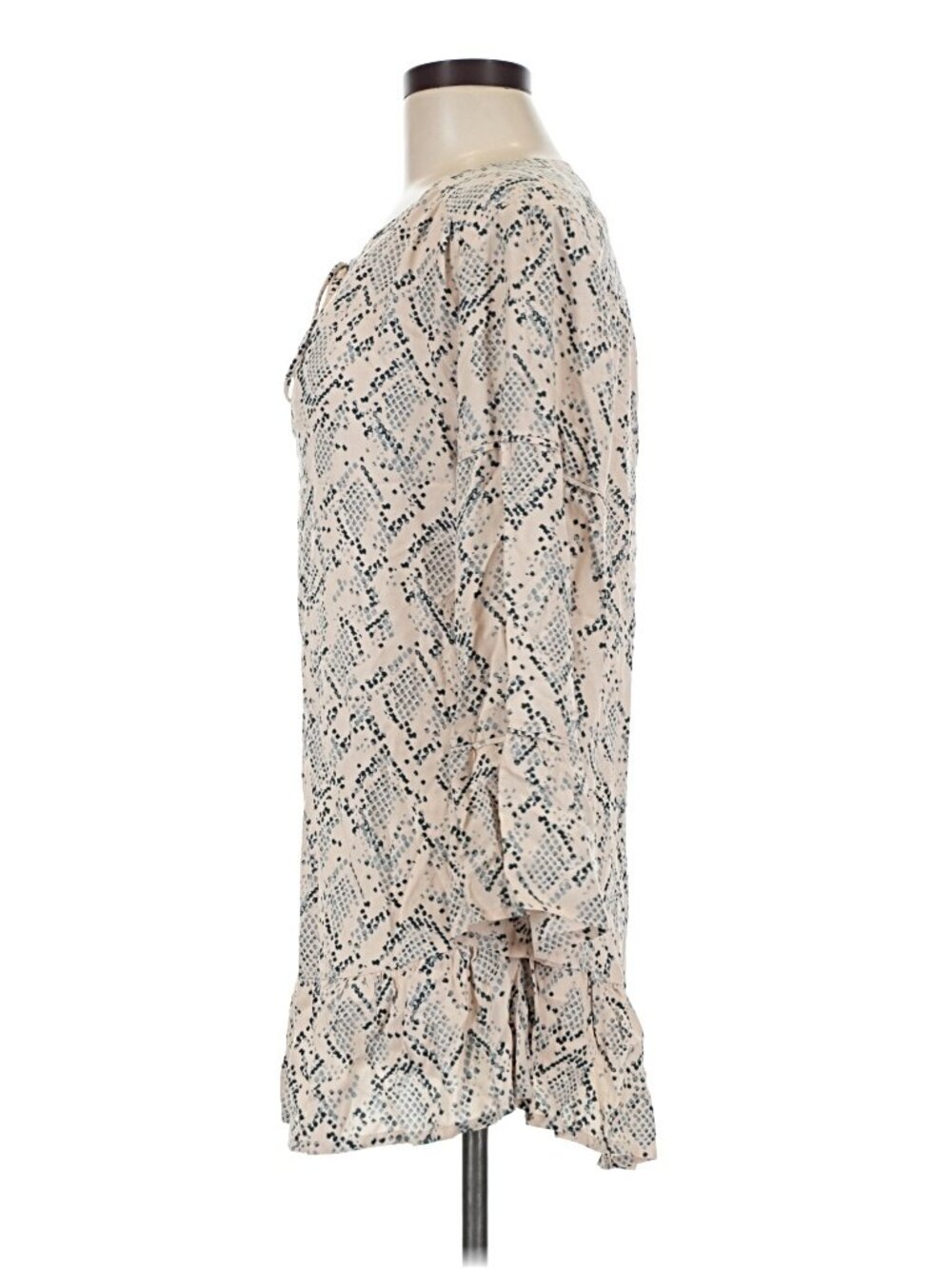 ViX Paula Hermanny Nusa Ruffle Snakeskin Swim Cover Up Tunic Nude Tan NWT - Picture 5 of 7